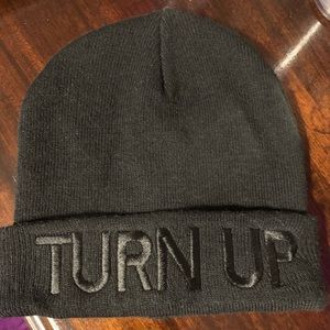 Black turn up beanie